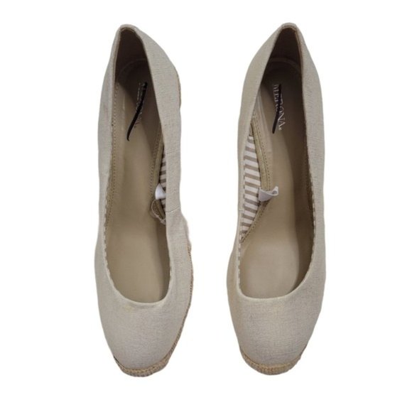 Merona Ivory Metallic Round Toe Slip-on Espadrille Wedge - Picture 2 of 11
